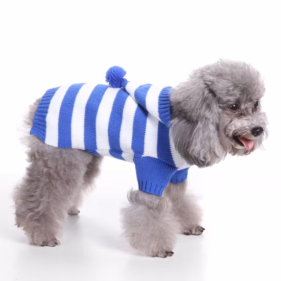 Maglione per cani a righe, vacanze, Natale, vestiti per animali domestici, morbidi e confortevoli